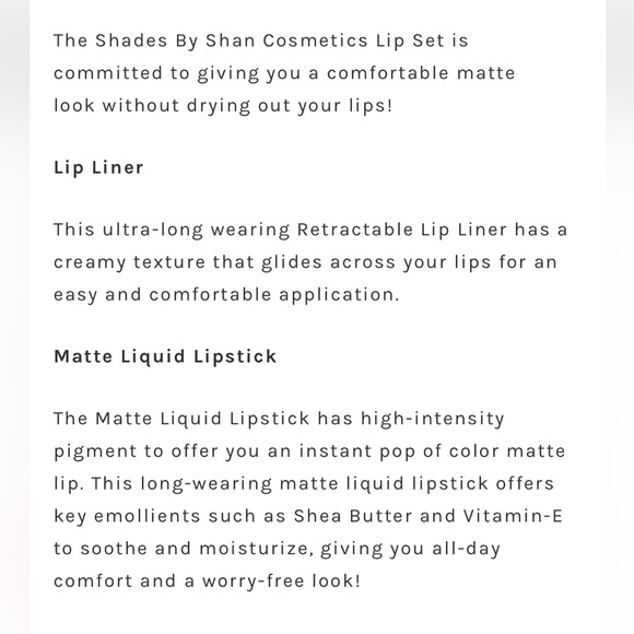 NWB Shade by Shan Matte lip set duo - Picture 5 of 10